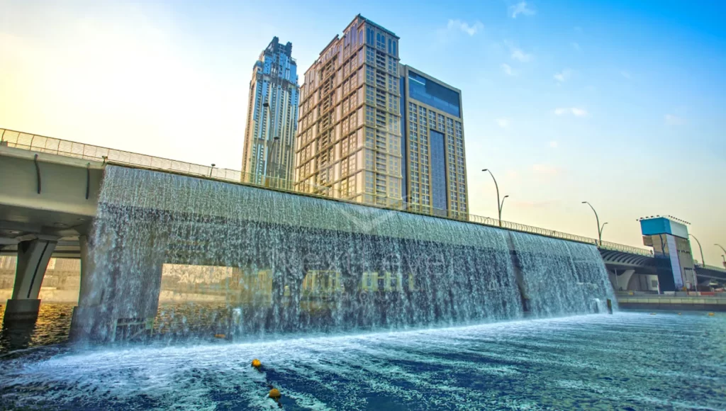 Dubai Canal Waterfall